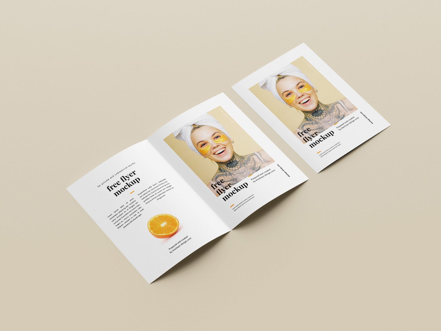 Free Folded A5 Flyer Mockup