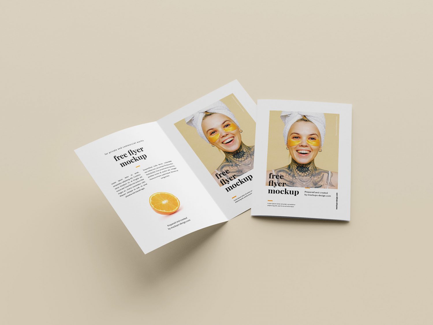 Free Folded A5 Flyer Mockup