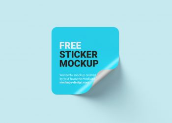 Free Square Sticker Mockup