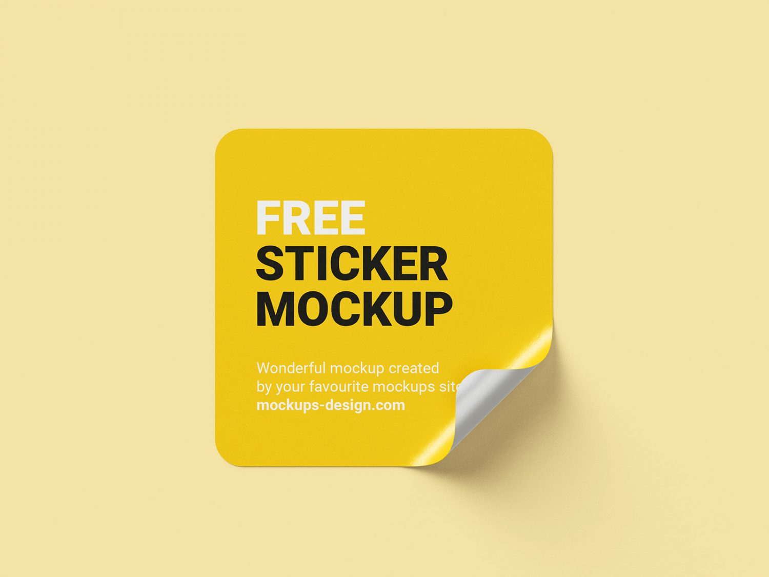 Free Square Sticker Mockup