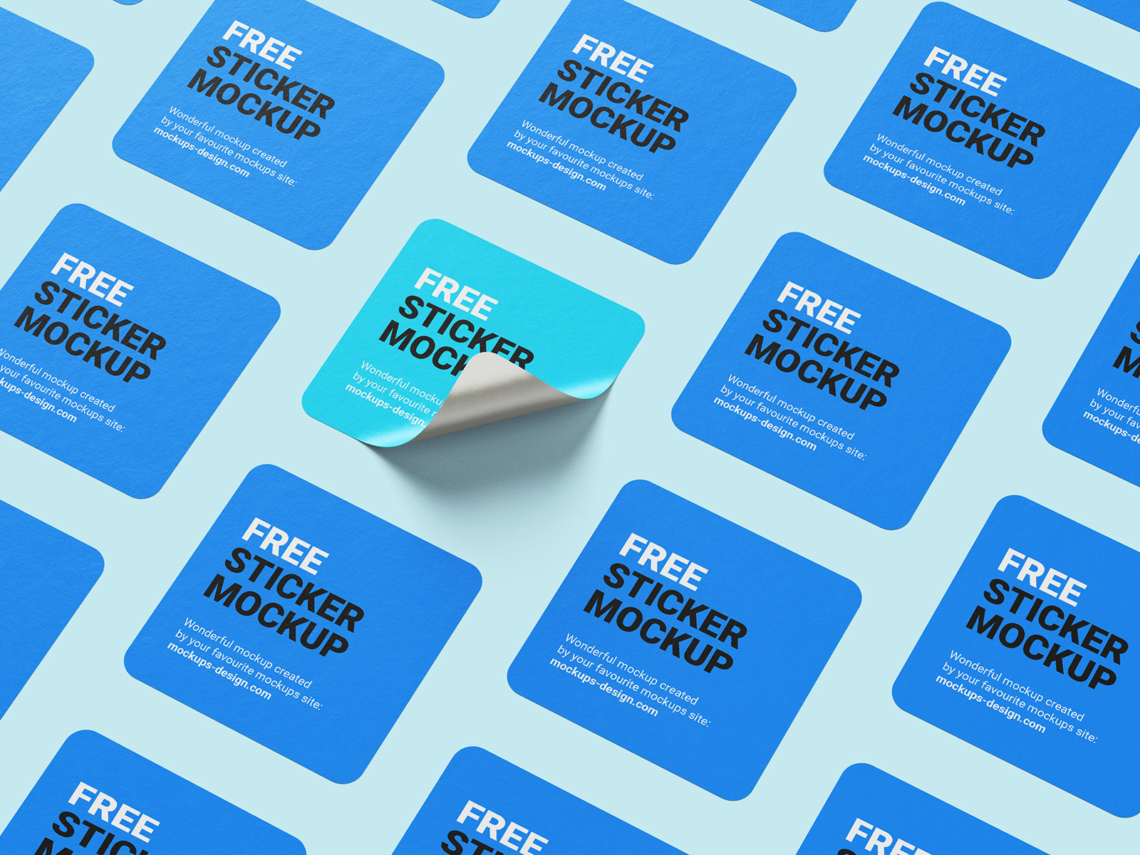 Free Square Sticker Mockup