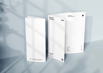 Free Standing Trifold Brochure Mockup