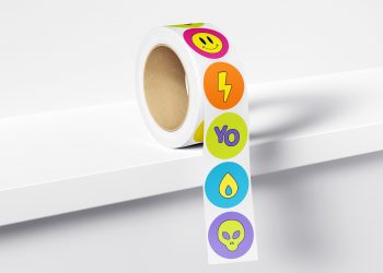 Free Sticker Tape PSD Mockup