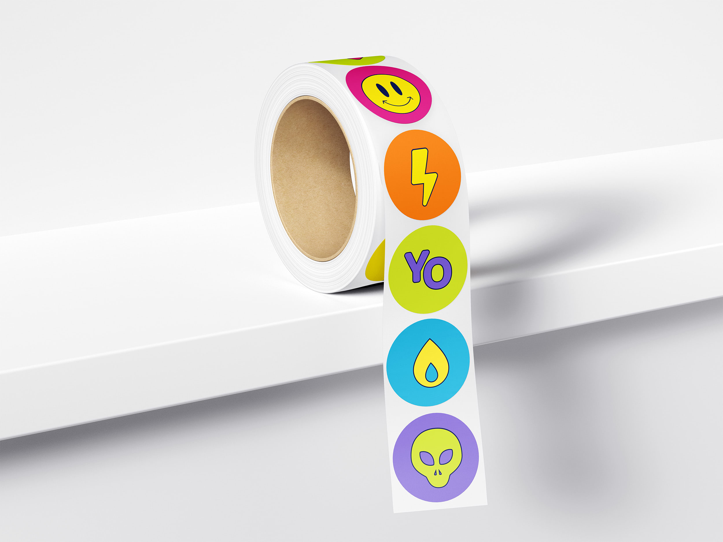 Free Sticker Tape PSD Mockup