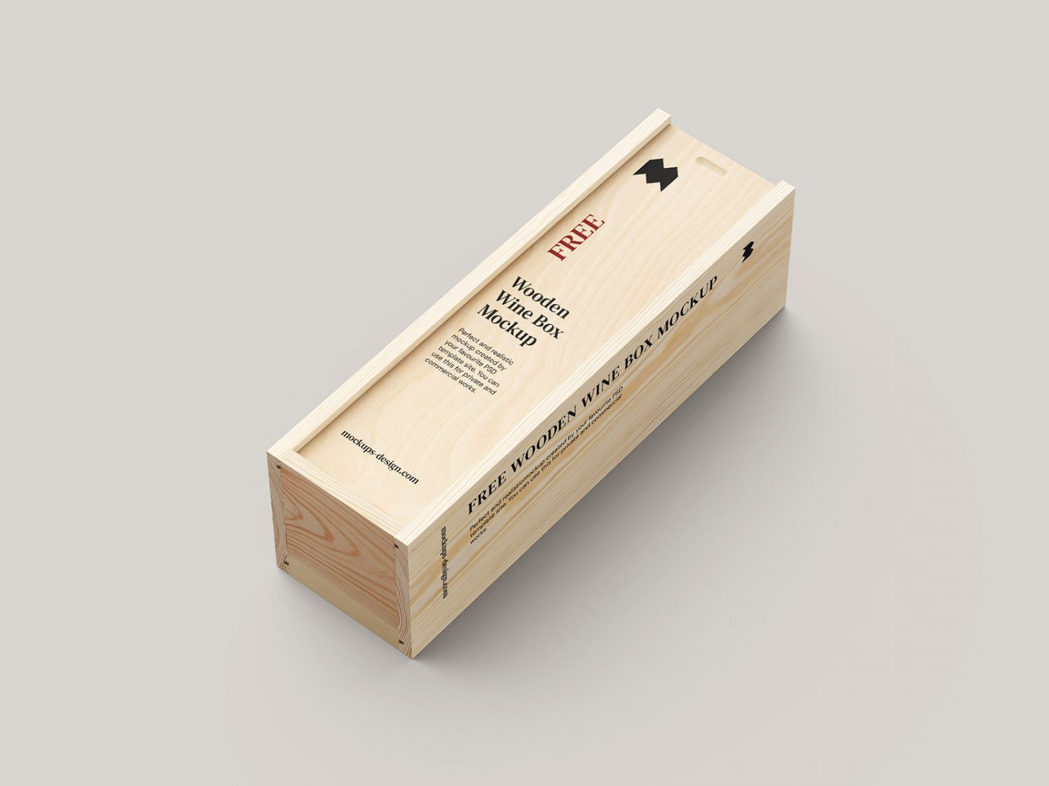 Free Wooden Wine Box Mockup