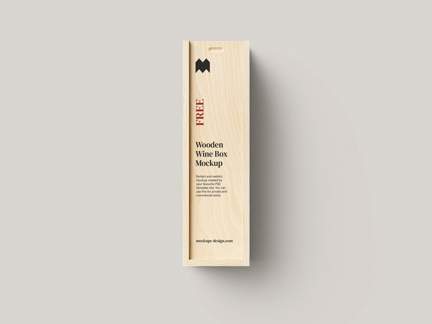 Free Wooden Wine Box Mockup