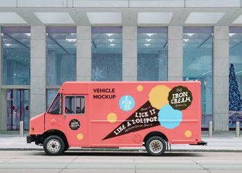 Ice Cream Van Branding Free Mockup