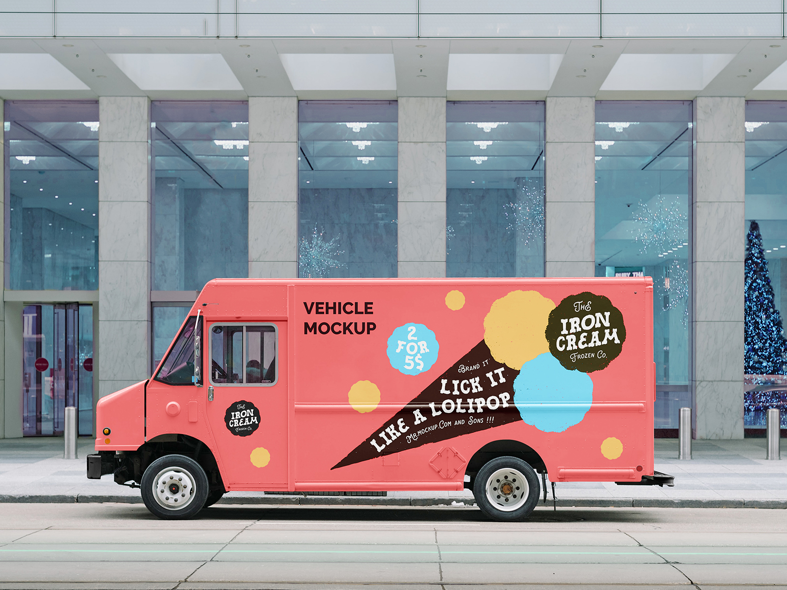 Ice Cream Van Branding Free Mockup