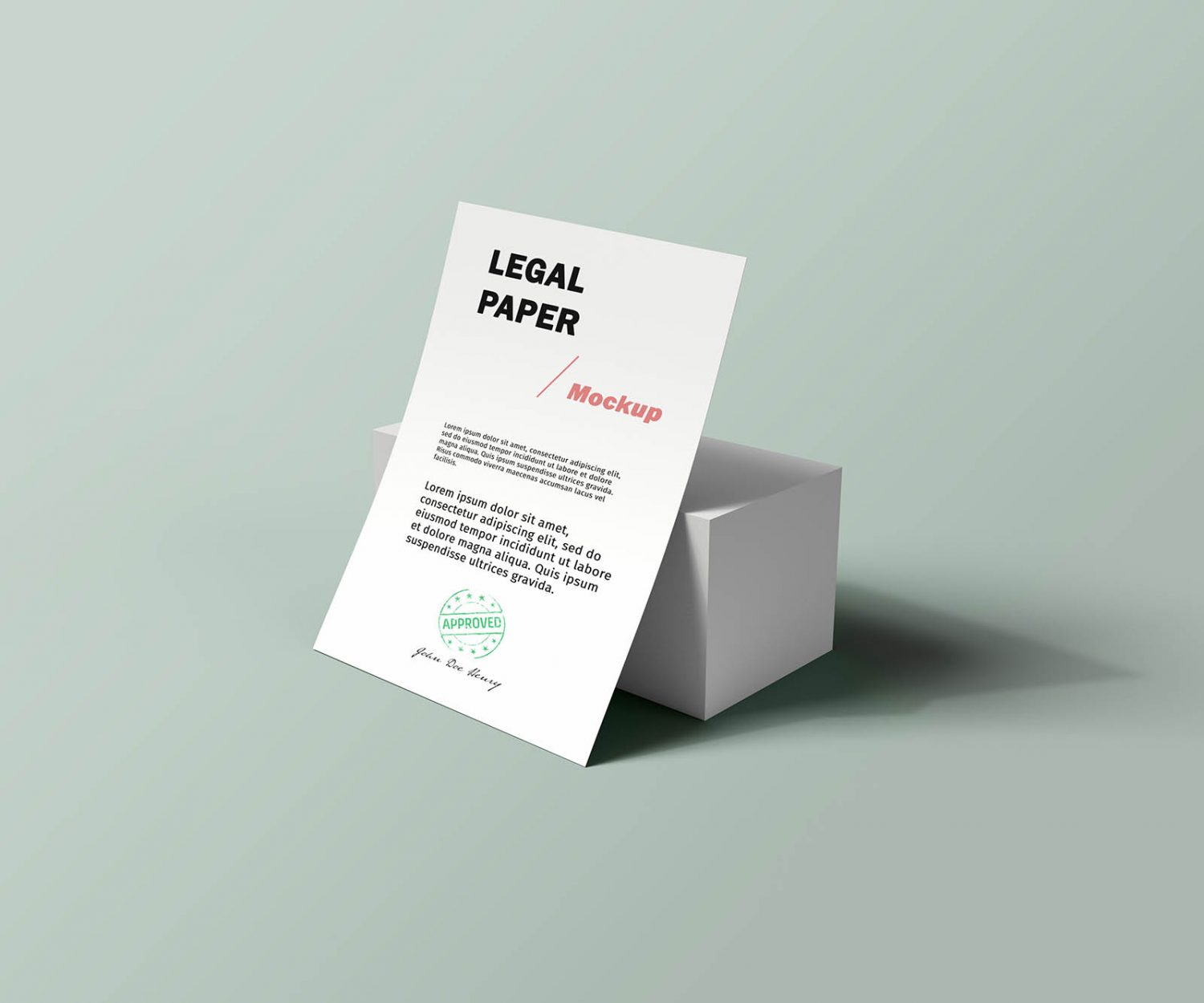 Legal Paper PSD Mockup