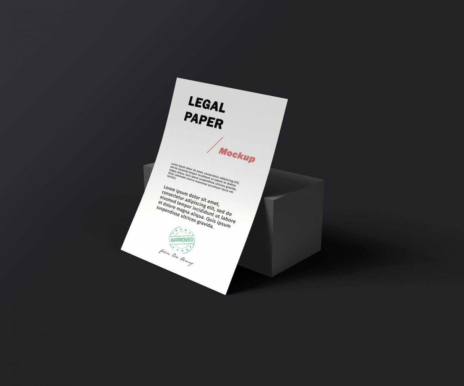 Legal Paper PSD Mockup