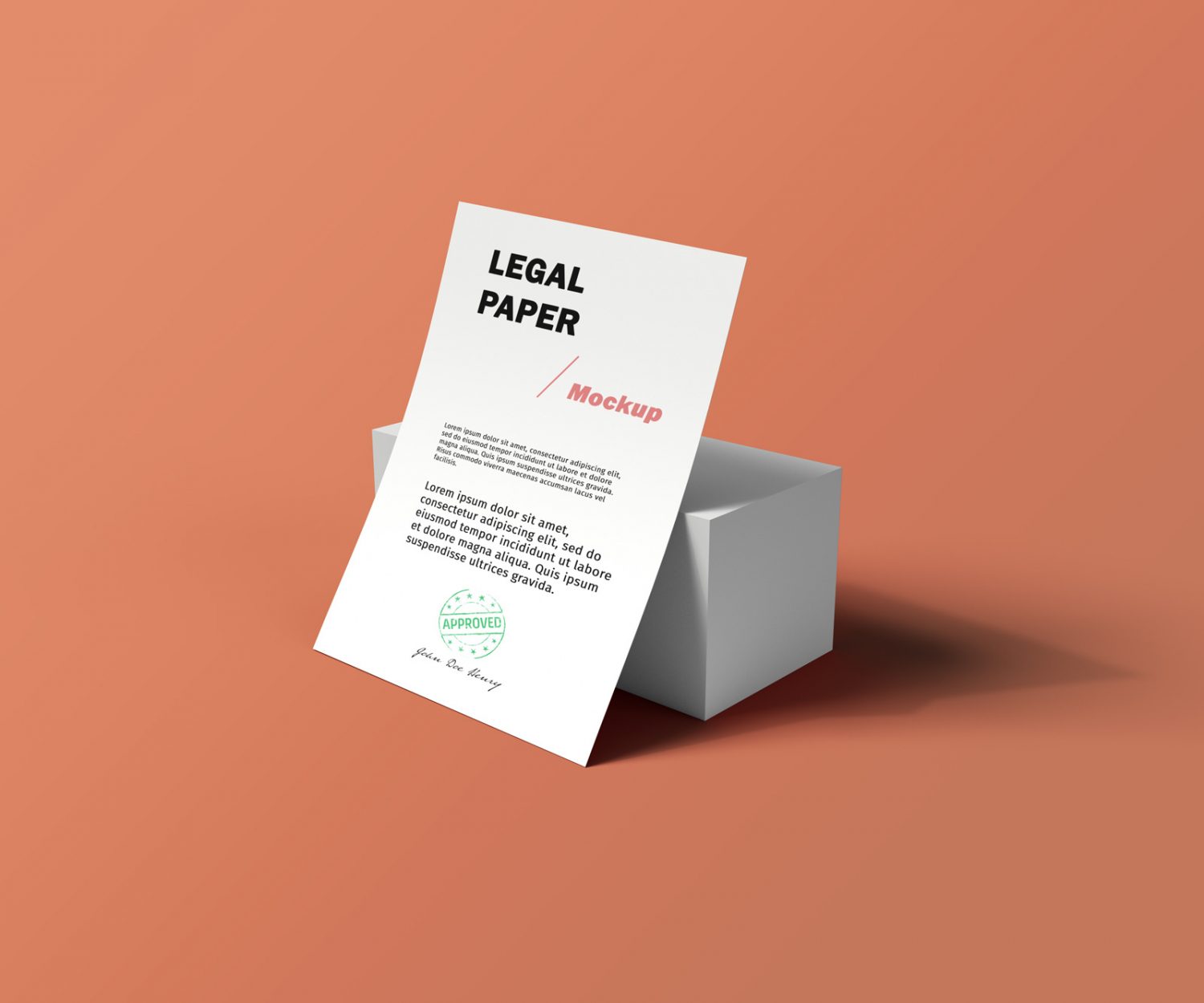 Legal Paper PSD Mockup