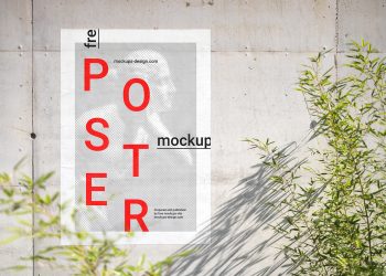 Poster on Concrete Wall Mockup