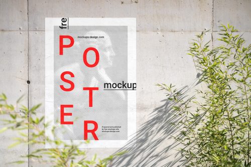 Poster on Concrete Wall Mockup