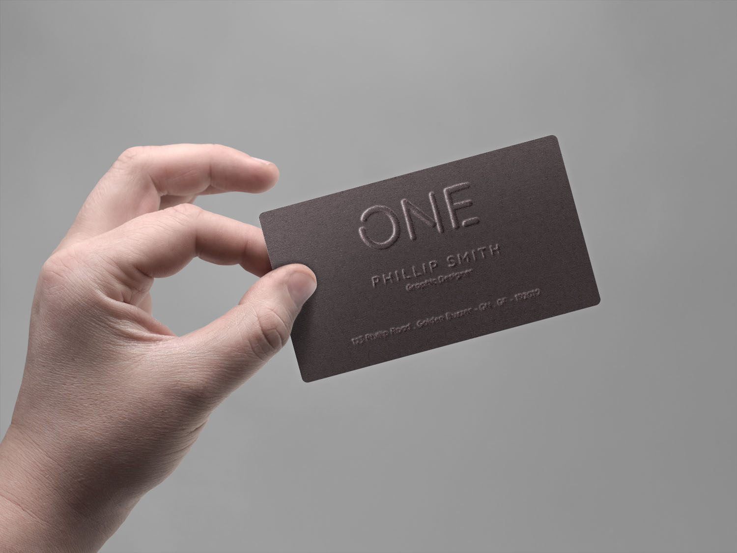 Realistic Business Card In Hand Mockup