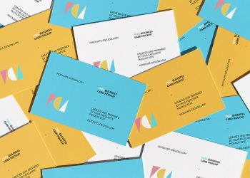 Scattered Business Card Mockup