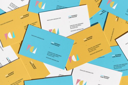 Scattered Business Card Mockup