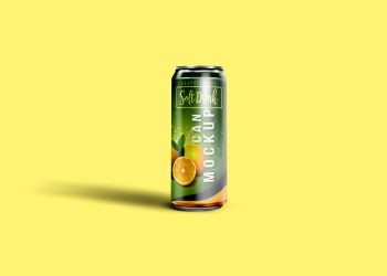 Soft Drink Can Mockup PSD