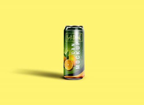 Soft Drink Can Mockup PSD