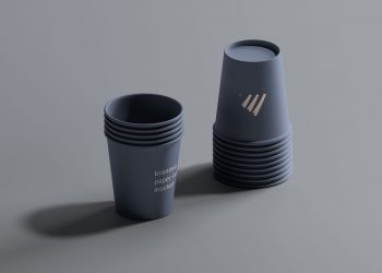 Stacked Paper Cups Mockup