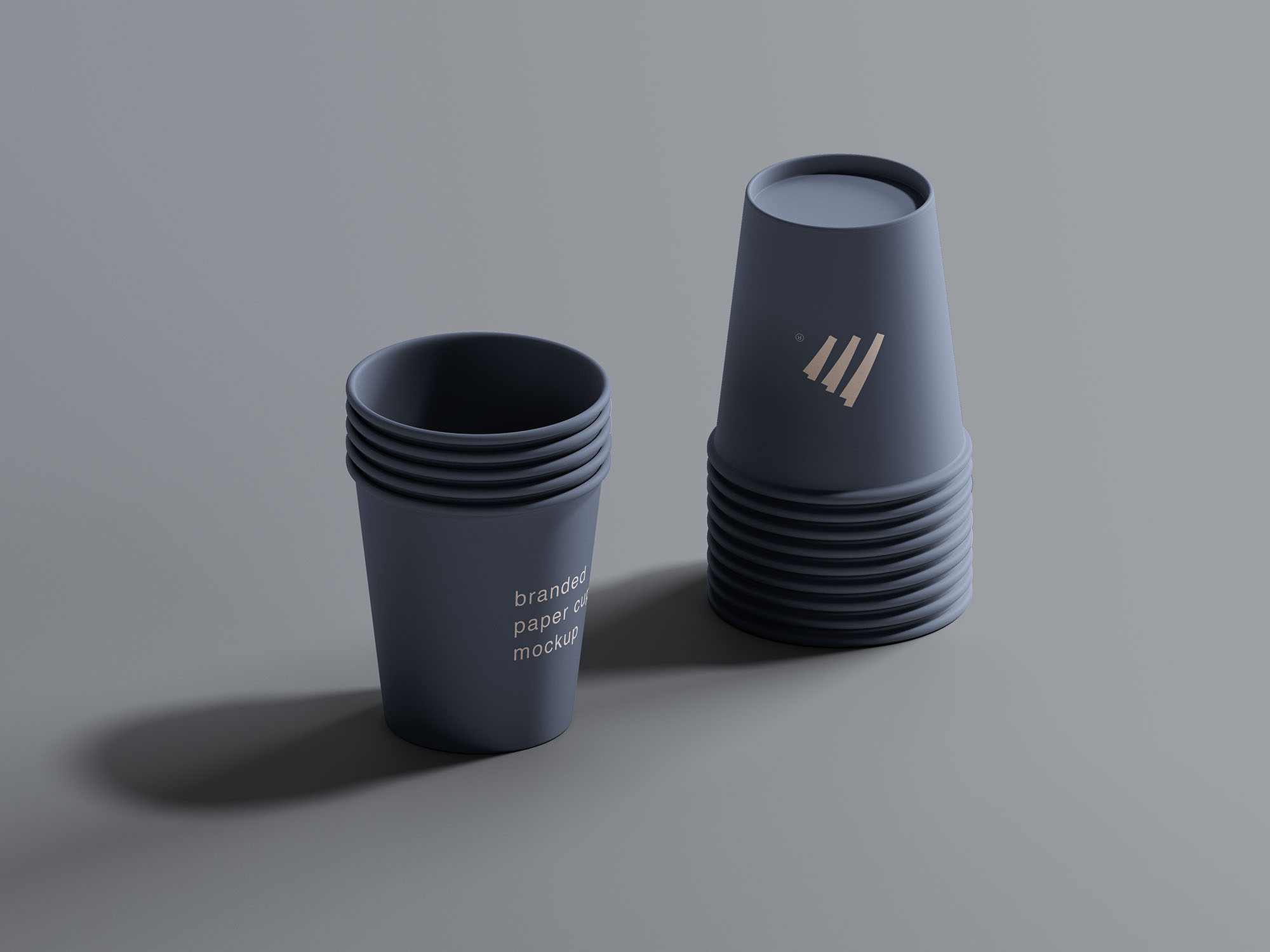Stacked Paper Cups Mockup