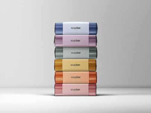 Stacked Soap Bars Packaging Mockup