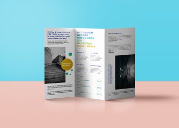 Tri-Fold Brochure Mockup PSD