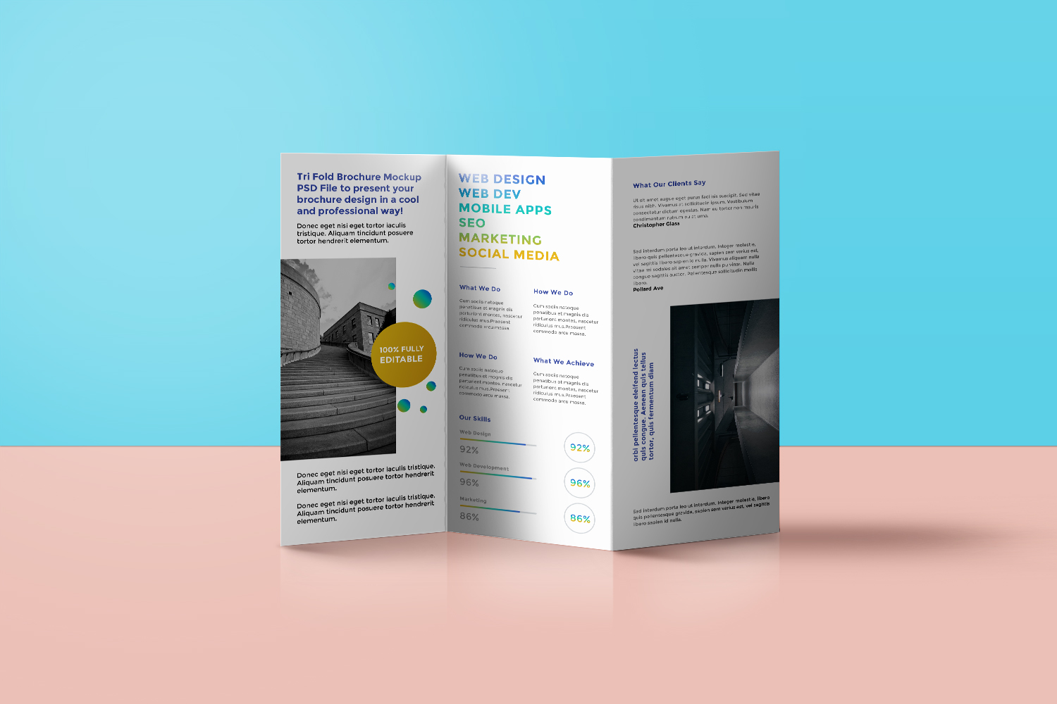 Tri-Fold Brochure Mockup PSD