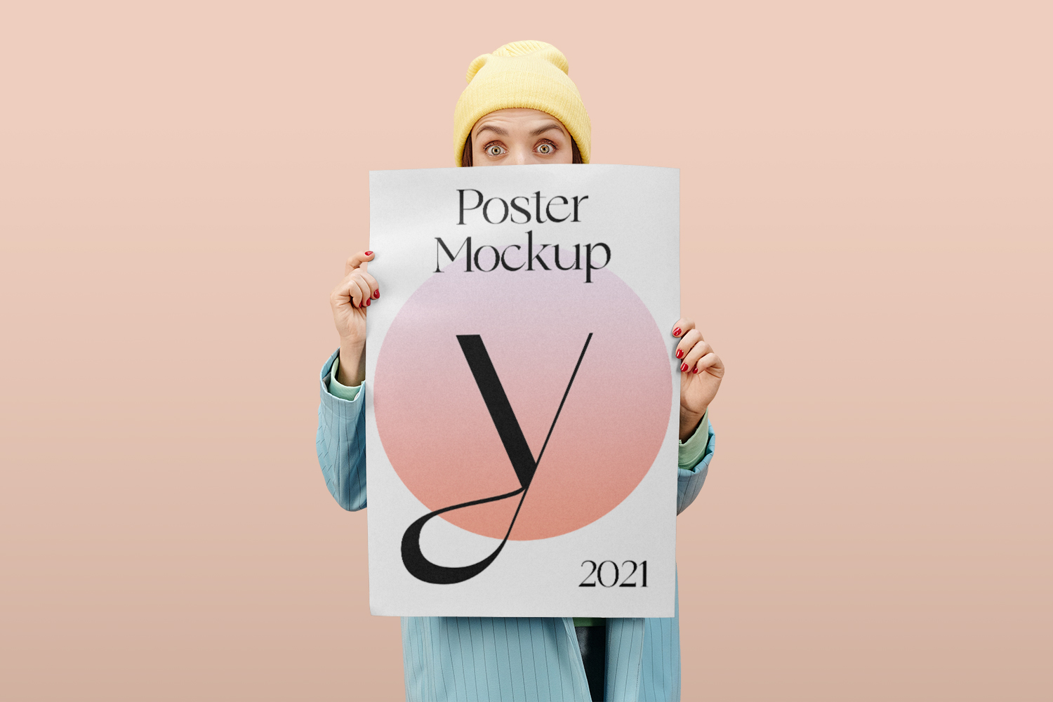 Women Holding Poster Mockup