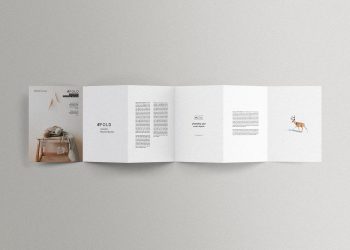 6 Fold Accordion Brochure Mockup