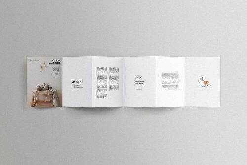 6 Fold Accordion Brochure Mockup