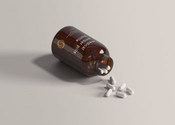 Amber Medical Bottle Mockup