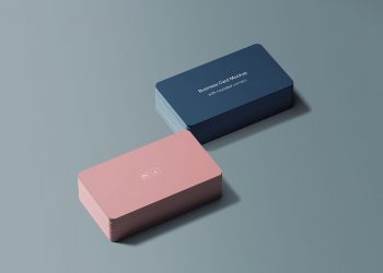 Business Card Mockup with Rounded Corners