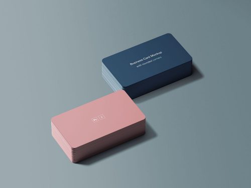 Business Card Mockup with Rounded Corners