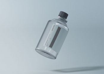 Clear Glass Medical Bottle Mockup