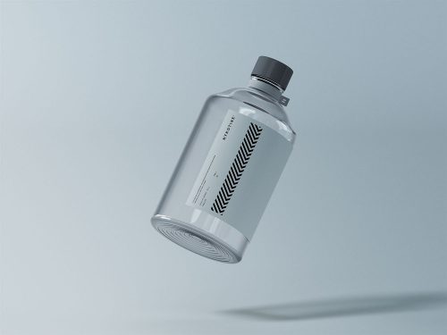 Clear Glass Medical Bottle Mockup