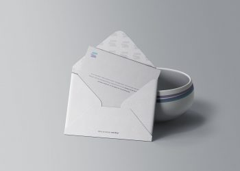 Envelope with Bowl Mockup