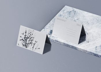 Folded Postcard Mockup