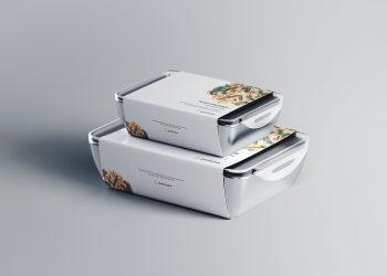 Food Container Mockup with Label