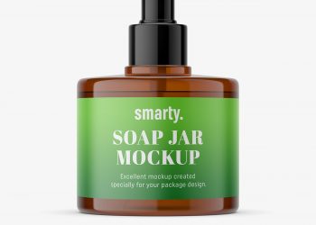 Free Amber Soap Bottle Mockup