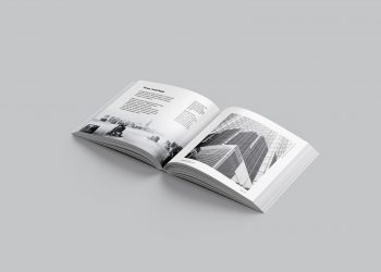 Free Book Mockup in Square Format