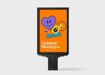Free Outdoor Advertisement Stand Poster Mockup