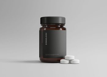 Free Pills Bottle Packaging Mockup