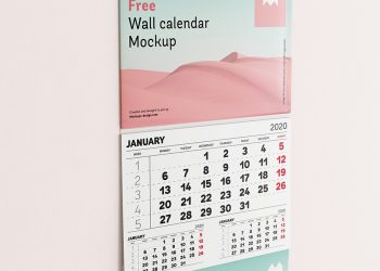 Free Single Panel Wall Calendar Mockup