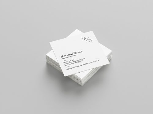 Free Square Business Card Mockup