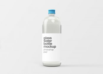 Glass Water Bottle Mockup