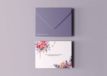 Greeting Card with Envelope Mockup