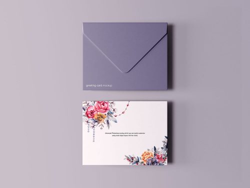 Greeting Card with Envelope Mockup