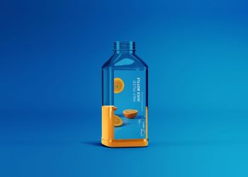 Half-filled Juice Bottle Mockup