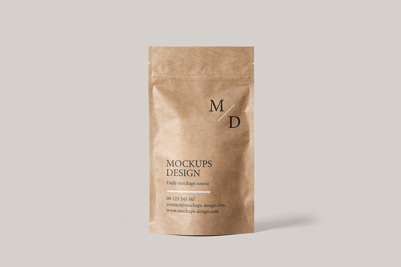 Kraft Paper Doypack Free Mockup - Free Mockup World