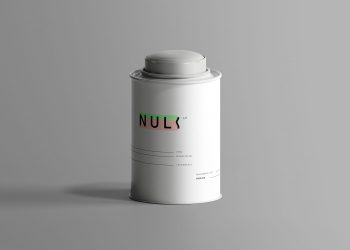Metal Cylinder Tea Tin Mockup